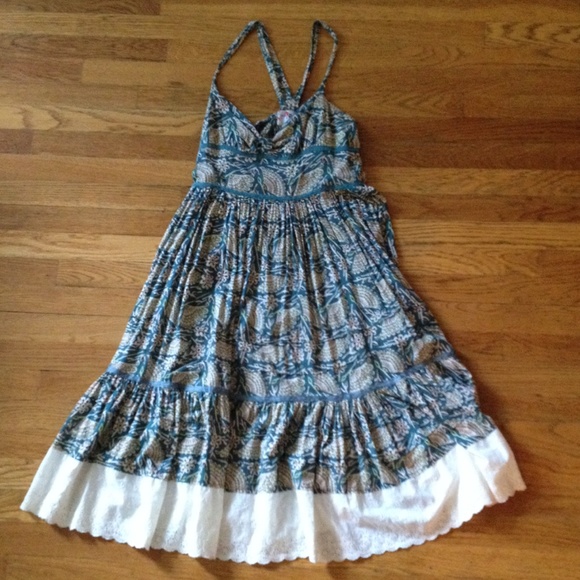 FREE PEOPLE Green Fan Dress - Picture 2 of 3