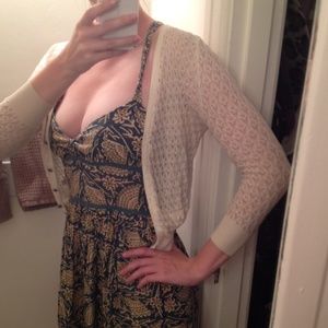 KERSH Cream Embroidered Cardigan