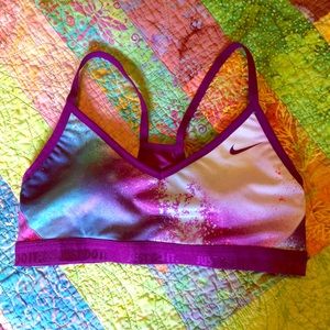 Nike Light Support Purple Splatter Sports Bra