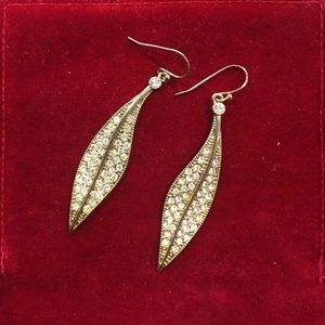 BCBG gold leaf earrings. Costume jewelry.