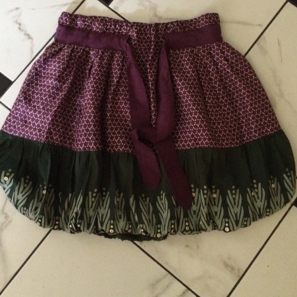 DKNY Donna Karan burgundy green silk skirt 4