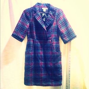 Vintage style tweed plaid dress