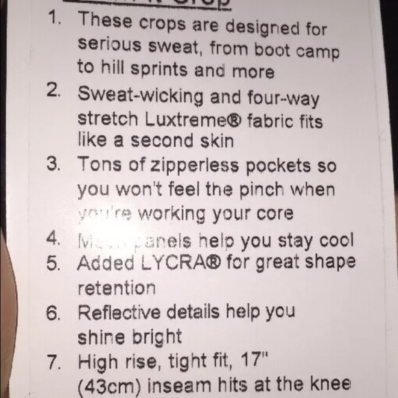 ⛔️SOLD⛔️Black Lululemon Stash It Crop Bottom - Picture 4 of 4