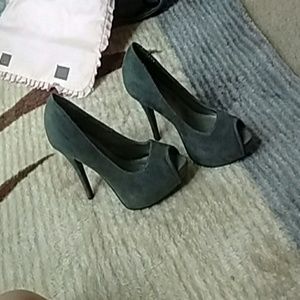 Grey Suede Heels