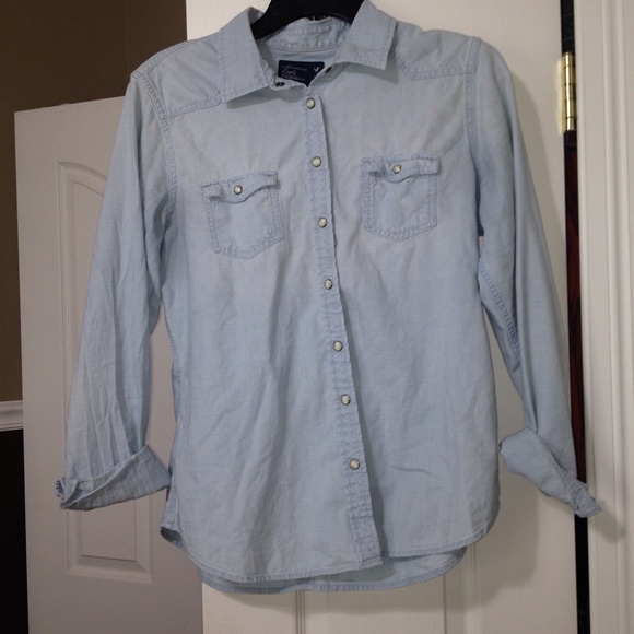 American Eagle denim flannel