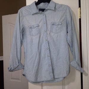 American Eagle denim flannel
