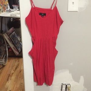 Red dress with pockets