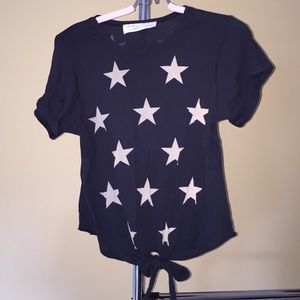 Blue and white tshirt