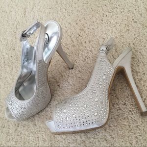 Candie's silver sparkly heels.