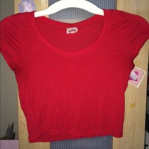 Red crop top