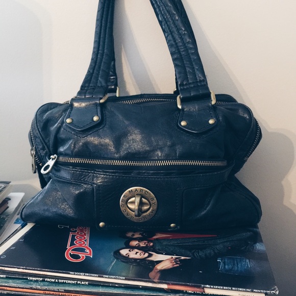 Marc by Marc Jacobs dark blue leather shoulder bag