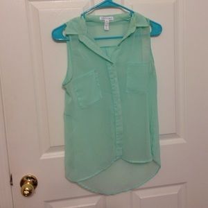 High Low Teal/mint green Tank Top
