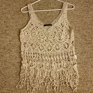 cream crocheted top