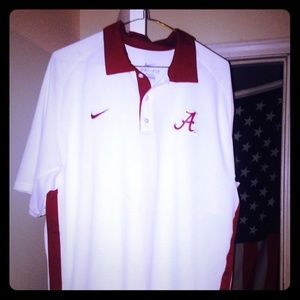 White Alabama Dri Fit Nike Collard shirt