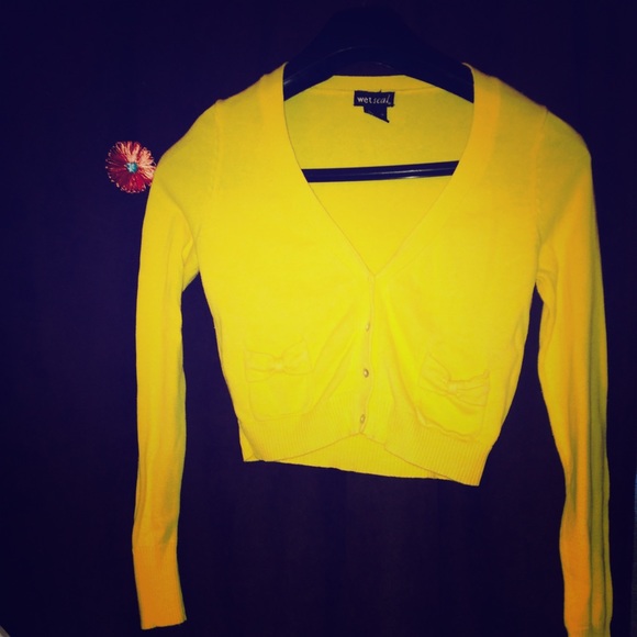 Yellow cardigan