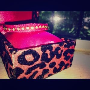 Pink rhinestone bracelet.