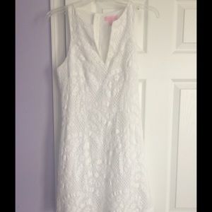 Lilly Pulitzer White Lace Overlay Dress