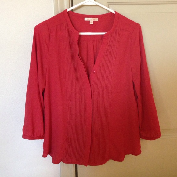 Tomato red blouse by Skies Are Blue