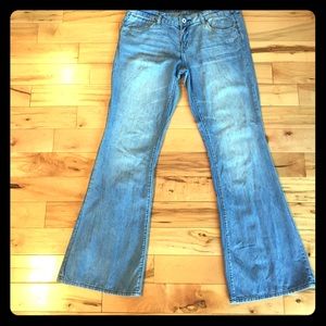 American Eagle light wash flare jeans