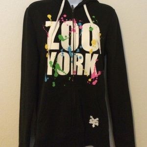 A Zoo York zip up, large hoodie