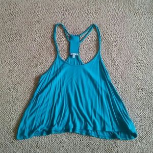 Charlotte Russe Turquoise Racerback Cropped Tank