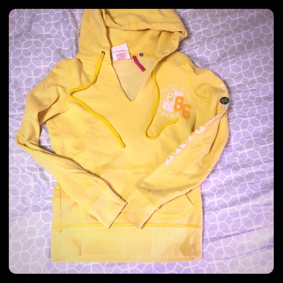🚫SOLD🚫Yellow Victoria's Secret hoodie - Picture 1 of 4