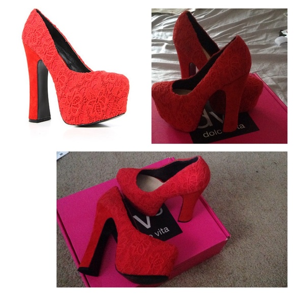 Dolce Vita Shoes - Dolce Vita (DV8) lace velvet heels