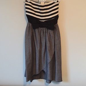 Super Cute Grey/Black and White Stripes Dress