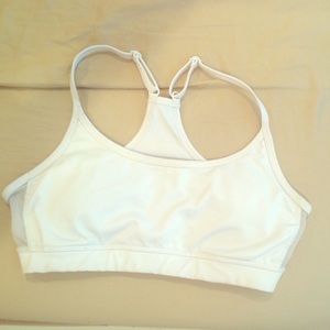 White Side-Mesh Aerie Sports Bra