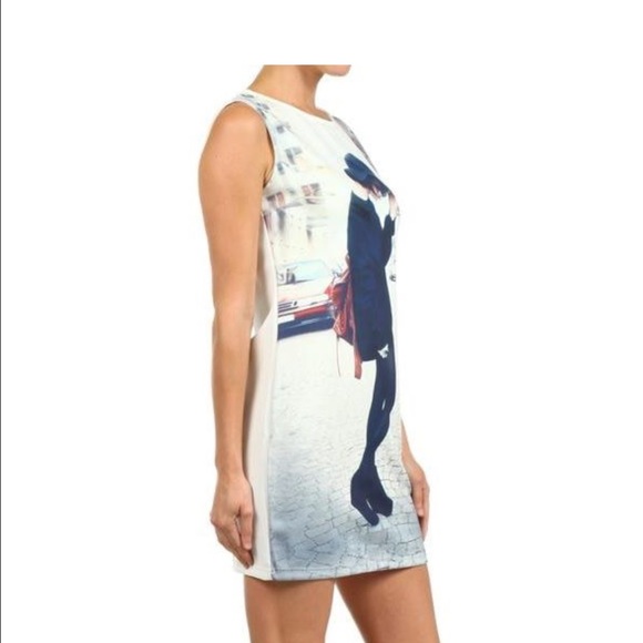 MODEL PRINT KNIT SHIFT DRESS - Picture 3 of 4