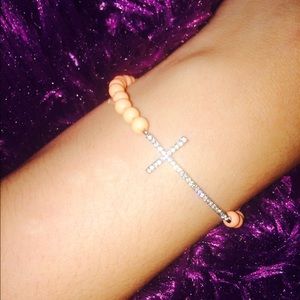 Bracelet with rhinestones cross