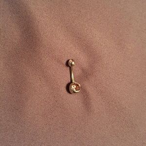 Pink Rhinestone Belly Ring