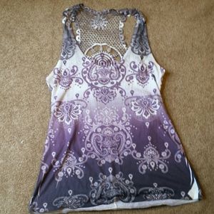 🌷Wet Seal Purple ombre tank with lace back detail