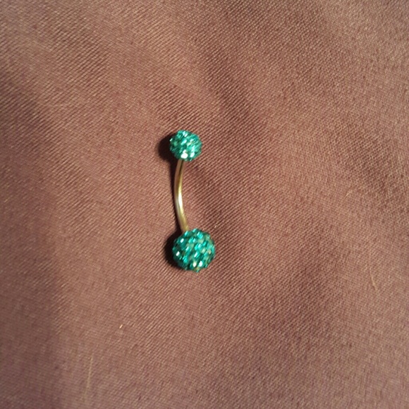 Blue Rhinestone Belly Ring - Picture 1 of 1