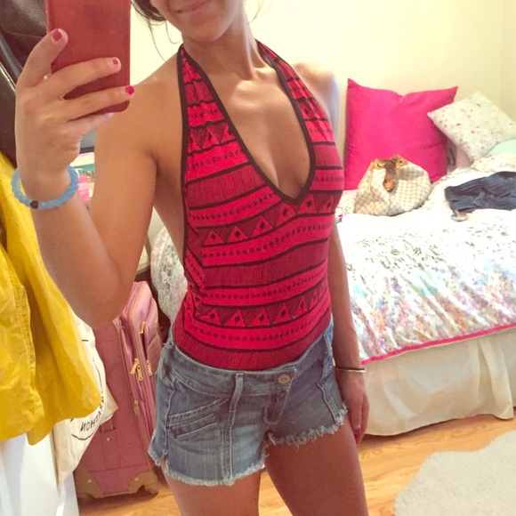 American Apparel red geo bodysuit!