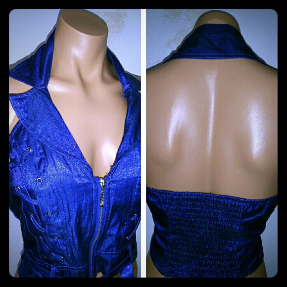 Sapphire Blue Metallic Halter