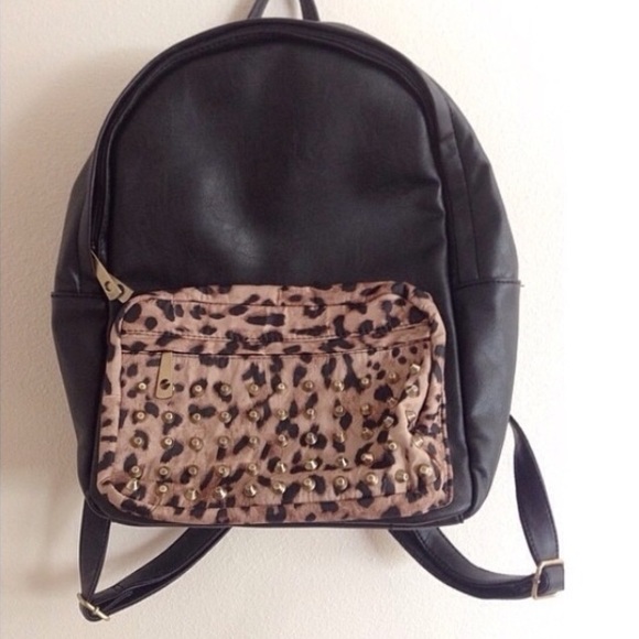Faux leather backpack
