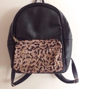 Faux leather backpack