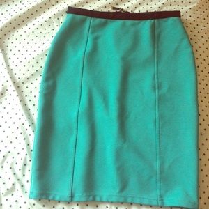 Teal skirt with black band