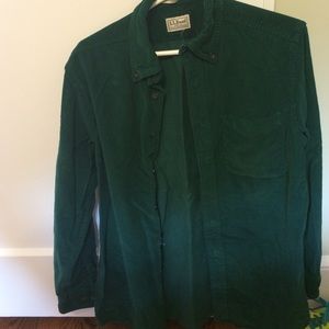 LL.Bean green corduroy flannel