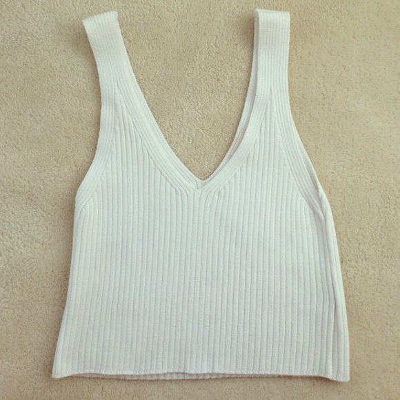 White ribbed knit tank top!