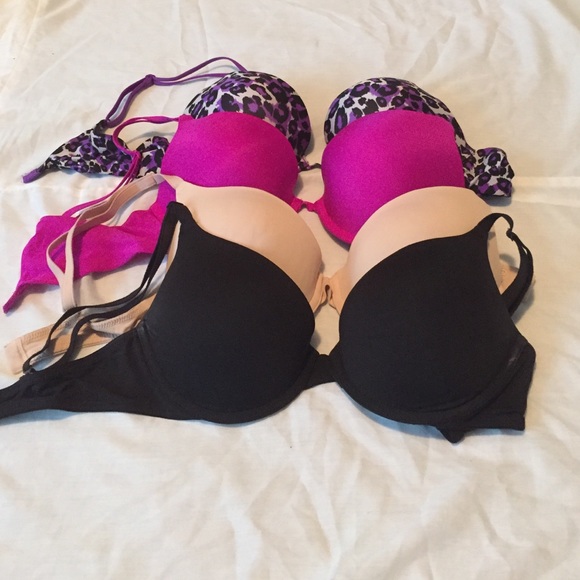 Black, Nude, Fuchsia, & Purple Cheetah Bras