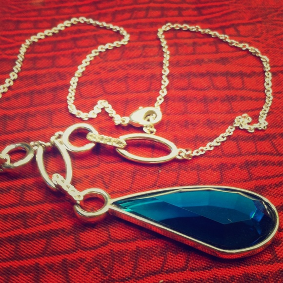 Teal Teardrop Necklace