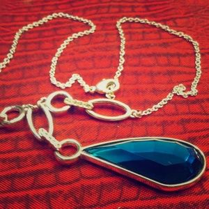 Teal Teardrop Necklace