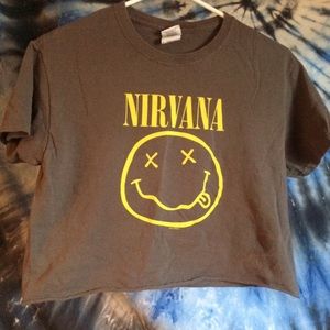 Nirvana cropped grey shirt