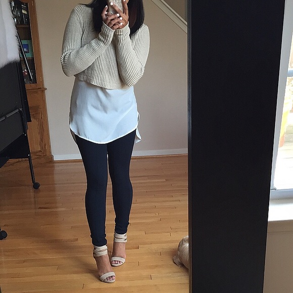 Ribbed sweater long sleeve crop top - Picture 2 of 4