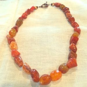 Burnt orange gemstone necklace