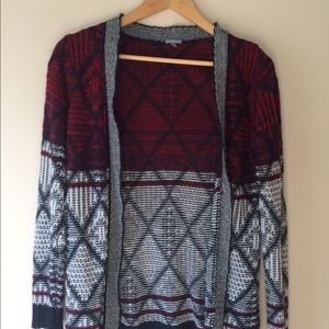 Southwestern Colorblock Print Cardigan