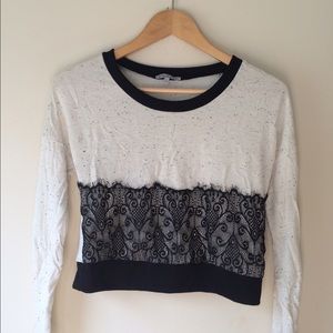 Lace Accented Crop Top