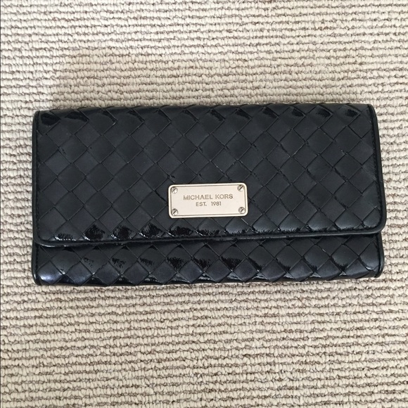 Michael Kors Black Patent Leather Clutch
